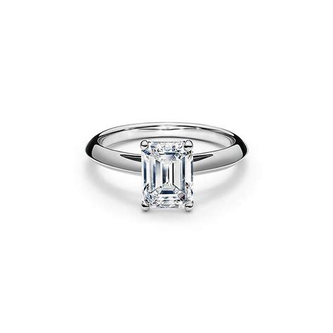 Tiffany & Co. + Emerald-Cut Diamond Engagement Ring in Platinum