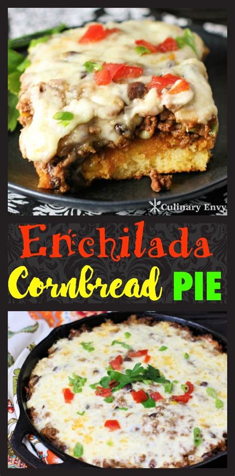 This YUMMY Enchilada Cornbread Pie will make dinner exciting and easy. We are talking Comfort ...