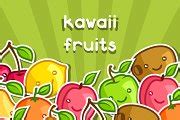 Background with kawaii fruits. | Illustrator Templates ~ Creative Market