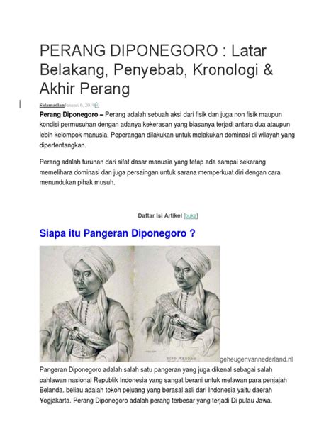 Perang Diponegoro | PDF