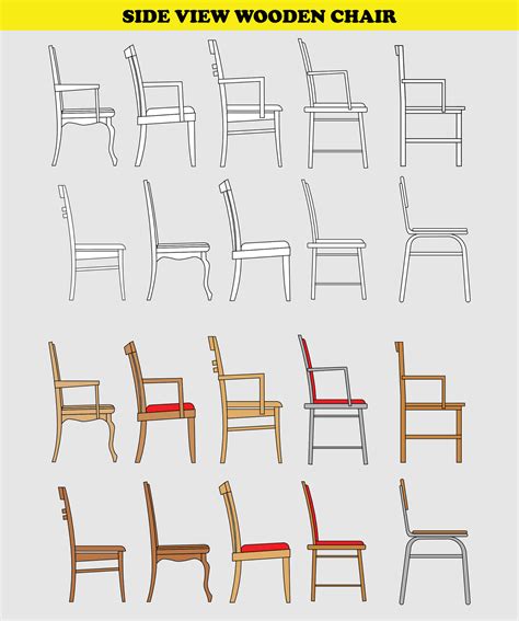 Illustration Vector of Side View Wooden Chair, Chair Icon,suitable for interior design 27830554 ...