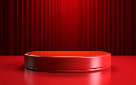 Premium AI Image | A red stage with a red curtain and a red floor ...