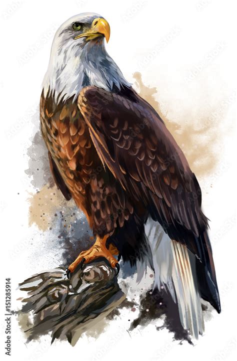 The bald eagle watercolor painting Stock Illustration | Adobe Stock