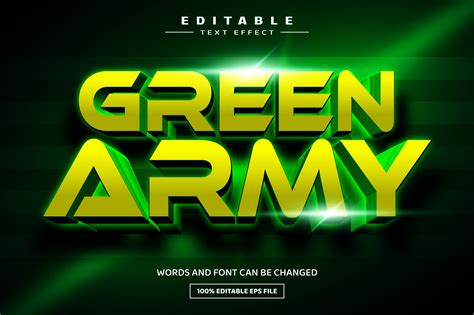 Green army 3D editable text effect | Creative Market
