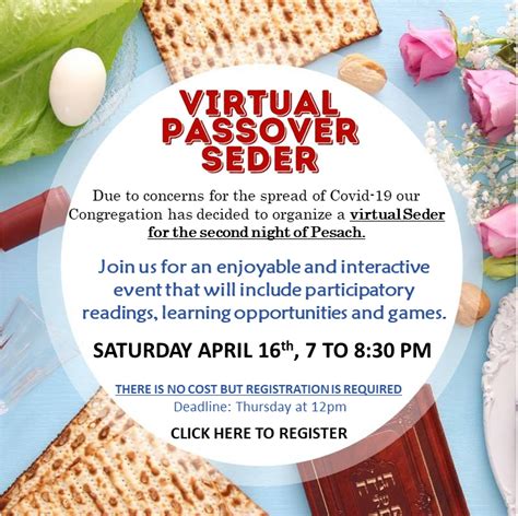 Virtual Passover Seder – Congregation Agudas Israel