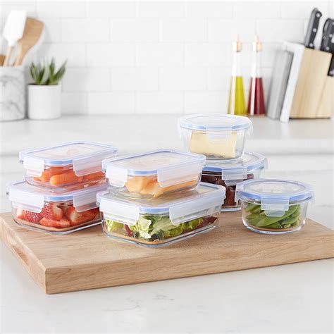 Pyrex Quality Glass Locking Lid Food Containers- 14 Piece Set