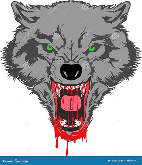 Angry wolf vector cartoon stock vector. Illustration of grey - 138340045