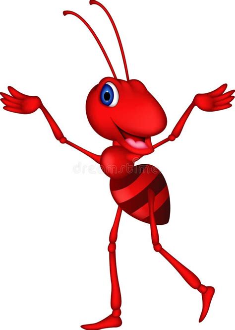 Happy red ant cartoon stock illustration. Image of invasive - 30892382