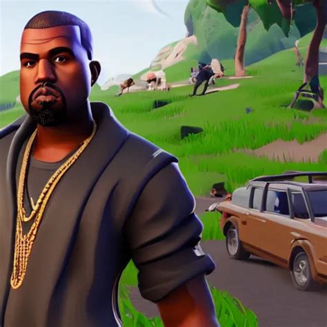 kanye west in fortnite lobby 3 d avatar skin