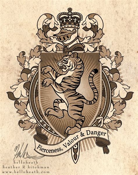 Tiger Coat Of Arms Heraldry Art Print