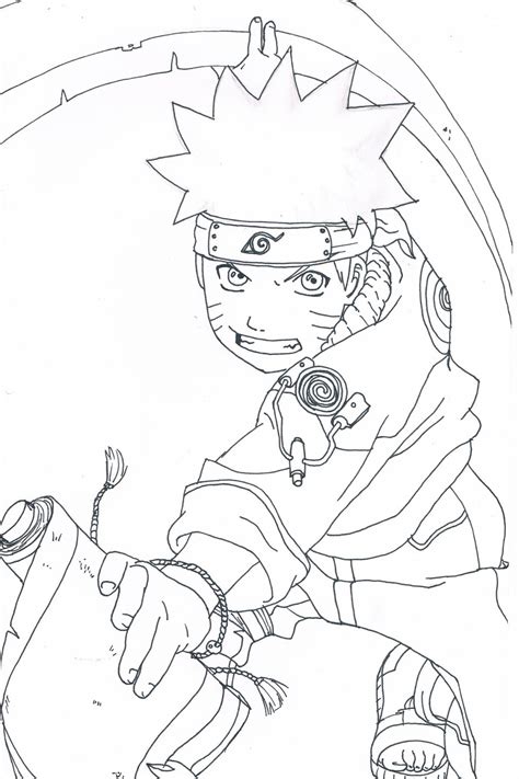 Lembar Mewarnai Sketsa dan Gambar Ilustrasi Naruto Uzumaki - Dzargon