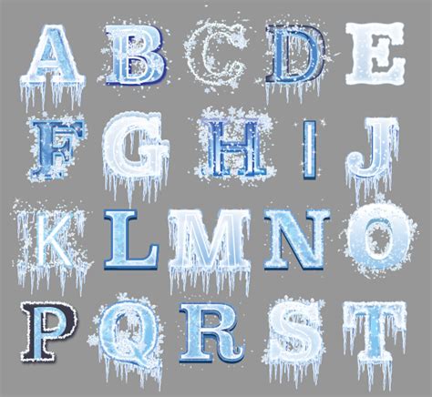 Creative frozen alphabet vector free download