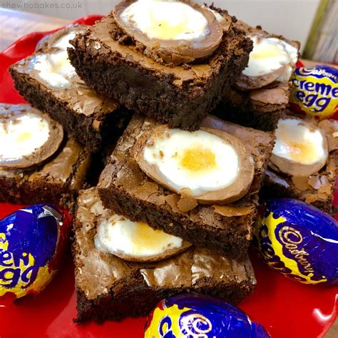 Creme Egg Brownies 2 - She Who Bakes