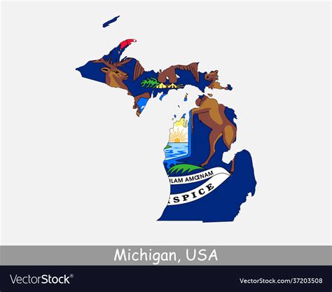 Michigan flag Royalty Free Vector Image - VectorStock