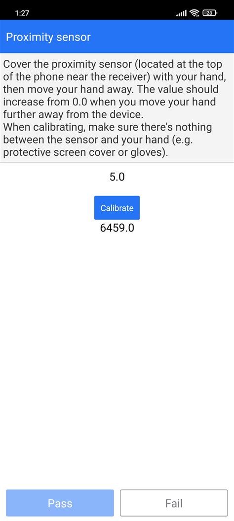 Proximity Sensor Calibration. After Calibration, below number never becomes 0.0, as you can see ...