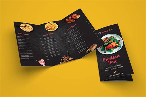 Download Free Restaurant Tri-Fold Brochure Template | Behance