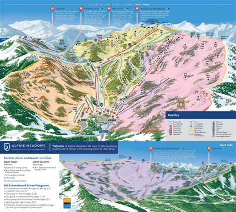 Alpine Meadows, Lake Tahoe Ski Map Free downloadable.