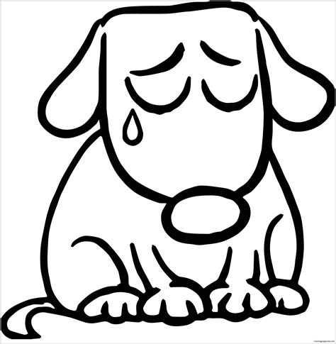 Sad Puppy Coloring Page - Free Coloring Pages Online