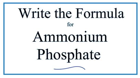 How to Write the Formula for Ammonium phosphate - YouTube