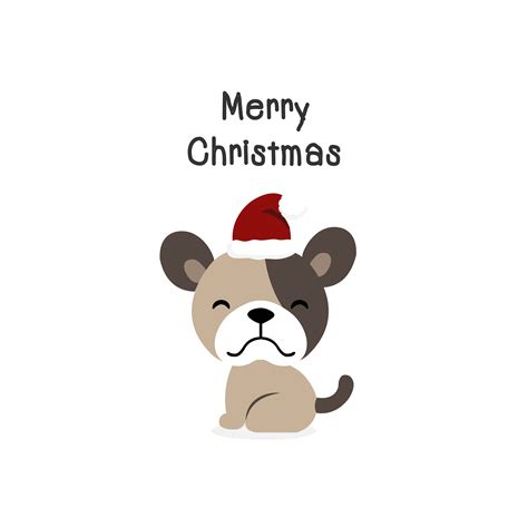 Merry Christmas dog Cartoon Dog. Vector illustration. 619081 Vector Art at Vecteezy