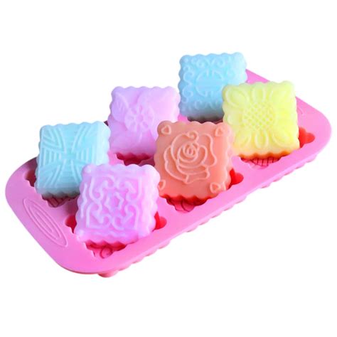 DIY baking square mold silicone soap mould wholesale soap making silica gel molds-in Soap Molds ...