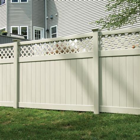 Freedom Ready-to-Assemble Conway 6-ft H x 8-ft W Sand Vinyl Lattice-Top Fence Panel in the Vinyl ...