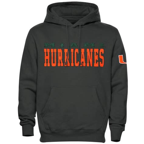 Miami Hurricanes Knockout Pullover Hoodie - Charcoal | Official Miami Hurricanes Shop