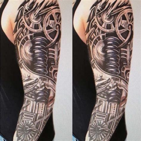 Mens Full Arm Sleeve Robot Tattoo, Biomechanical Machine Tattoo ...