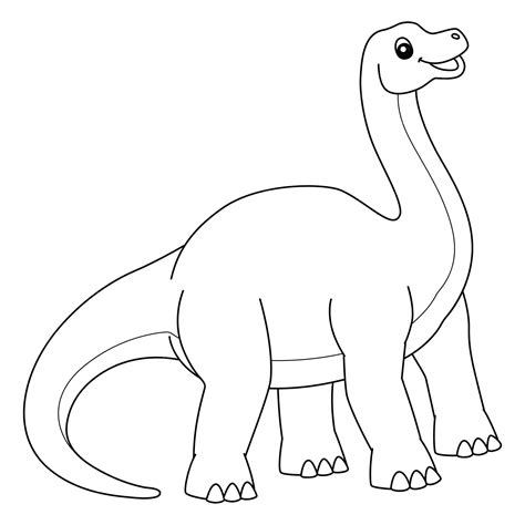 Premium Vector | Brontosaurus coloring isolated page for kids