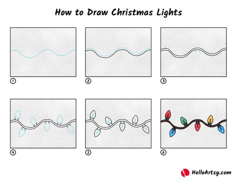 How to Draw Christmas Lights - HelloArtsy