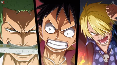 Download Sanji in an intense moment with Luffy and Zoro Wallpaper | Wallpapers.com