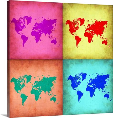 Pop Art World Map I Wall Art, Canvas Prints, Framed Prints, Wall Peels | Great Big Canvas