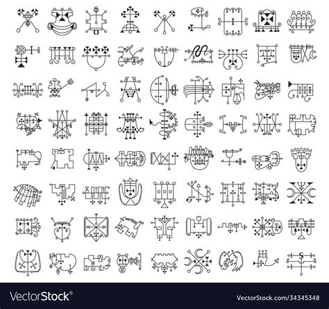 Collection demon symbols and their sigils Vector Image