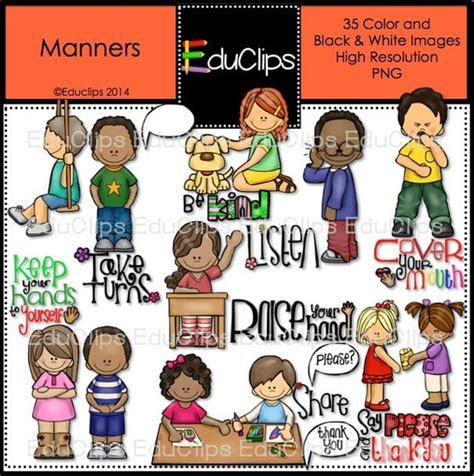 Items similar to Manners Clip Art Bundle on Etsy