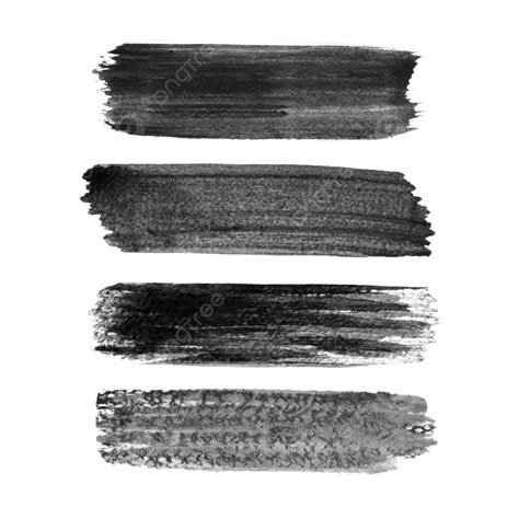 Brush Stroke Set Vector Design Images, Black Paint Brush Stroke Set Vector Transparant, Paint ...