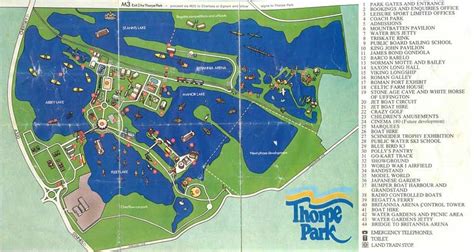 Theme Park Brochures Thorpe Park Map 1981 - Theme Park Brochures