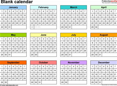 Printable Calendar In Word | Yearly calendar template, Monthly calendar template, Blank calendar ...