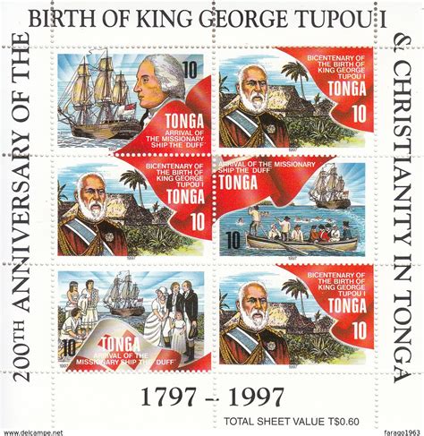 Tonga (1970-...) - 1997 Tonga Christianity ships King George Tupou I ...