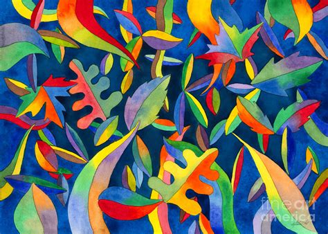 Leaves on Water Abstract Painting by Kristen Fox