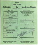 1960's Orig. Menu The 1890 San Juan Bar & Melodrama Theatre Silverton – Vintage Menu Mania