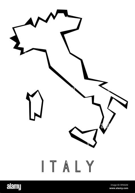 Italy outline drawing Black and White Stock Photos & Images - Alamy