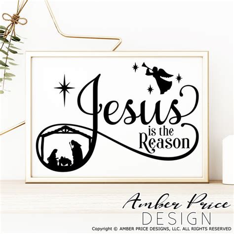 Jesus is the Reason SVG PNG | Christian Christmas Nativity Scene SVG ...