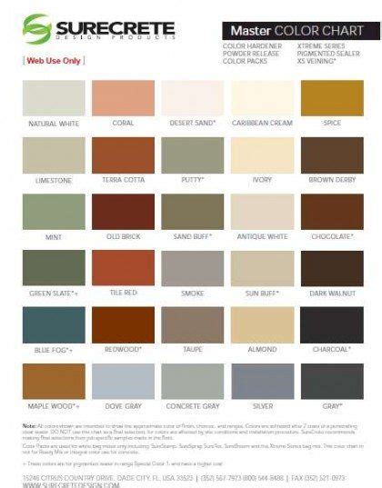 Surecrete Product Catalog Data Sheets Color Charts | Concrete stain colors, Concrete color ...