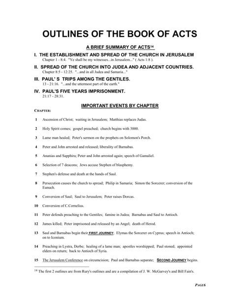 10+ Book Of Acts Summary By Chapter Pdf