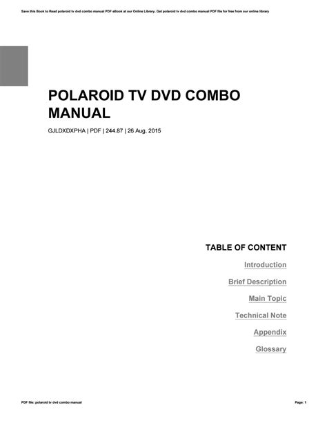 Polaroid tv dvd combo manual by Jack Mooney - Issuu