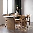 Amazon.com - homary 70.9" Japandi Dining Table for 6, Modern Solid Wood Top Oval Table for ...