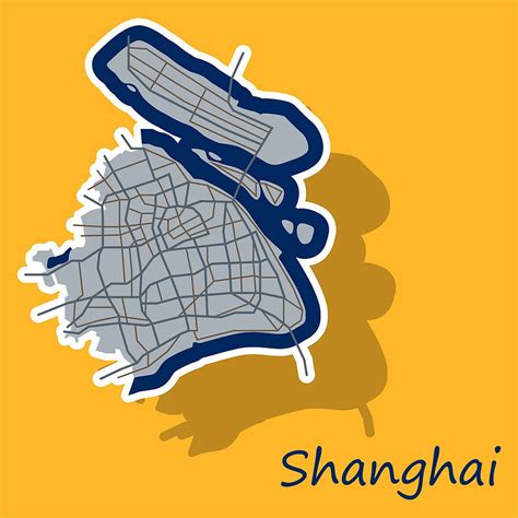Sticker detailed shanghai city road network map vector ai eps | UIDownload