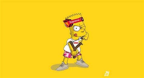 Bart Simpson Aesthetic Supreme Wallpaper