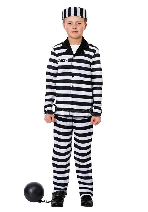 Deluxe Button Down Jailbird Kids Costume