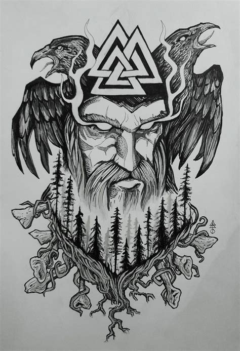 Old Norse Odin tattoo design #norsemythology Made this symbolic design ...